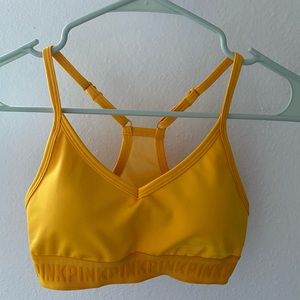 Yellow sports bra from PINK! 💛💖